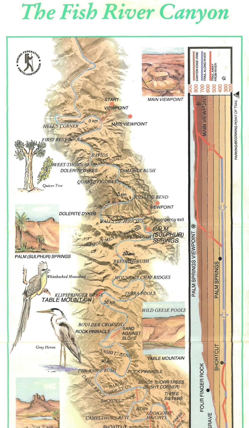Map of the Fish River&nbsp;Canyon